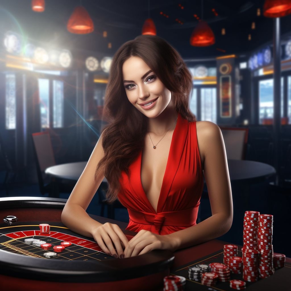 Dealer managing baccarat table in Phoenix Rises studio
